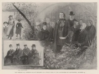 A Lambeth Palace Grounds nyilvános parkként való megnyitása Canterbury érseke által, október 24.